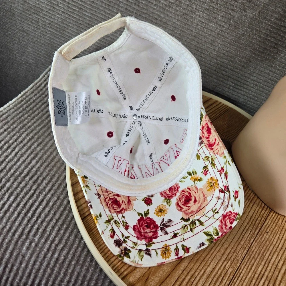 Essencial Womens OS White Floral Cayman Islands Souvenir Baseball Cap Hat
